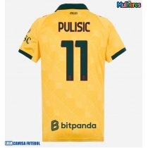 Camisa de Futebol AC Milan Christian Pulisic #11 Equipamento Alternativo Mulheres 2025-26 Manga Curta
